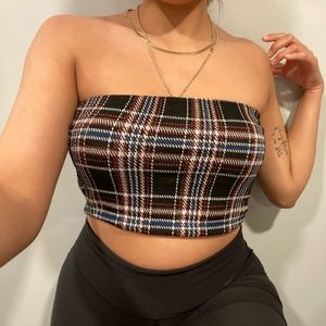 Plaid tube top